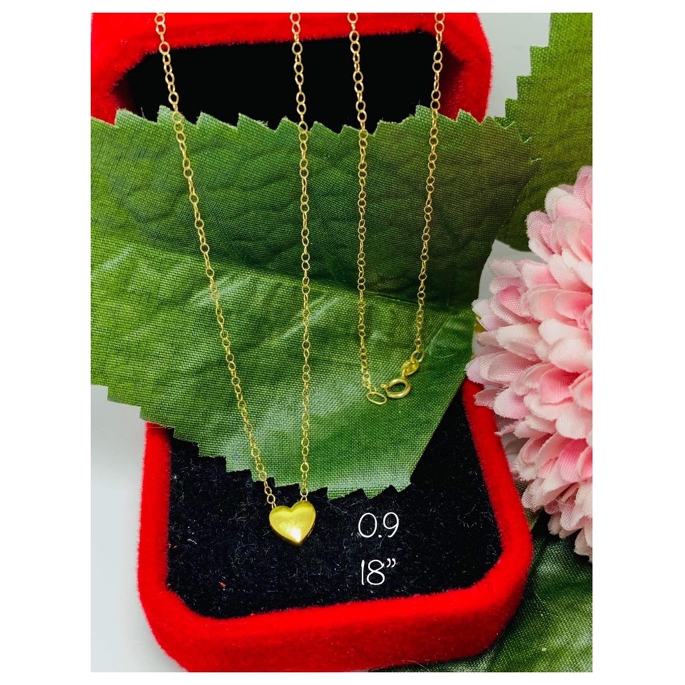 18k Solid Gold Heart Necklace